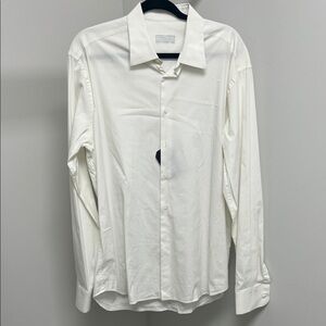 Prada Men's Elegant Cream Dress Shirt